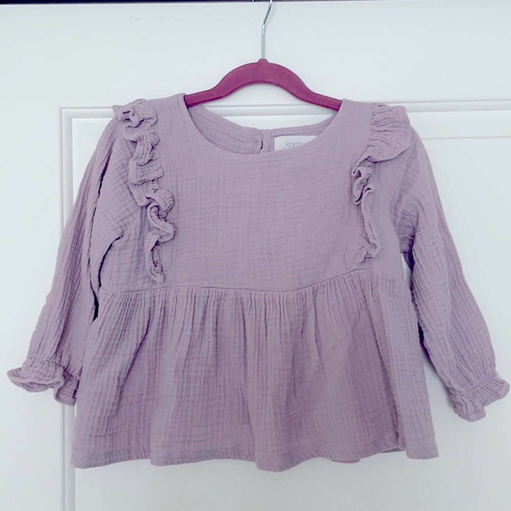 Knotted Fern- peplum girls top